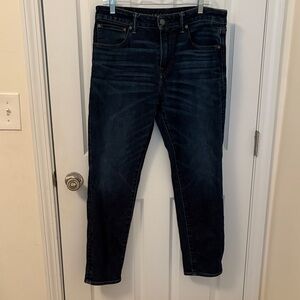 American Eagle Outfitters Men's Dark Blue Athletic Airfkex+ jeans-Suze 34x30